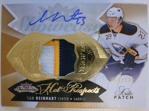 2014-15 Fleer Showcase Hot Prospects Auto Patch 067/175 Sam Reinhart #201 RC