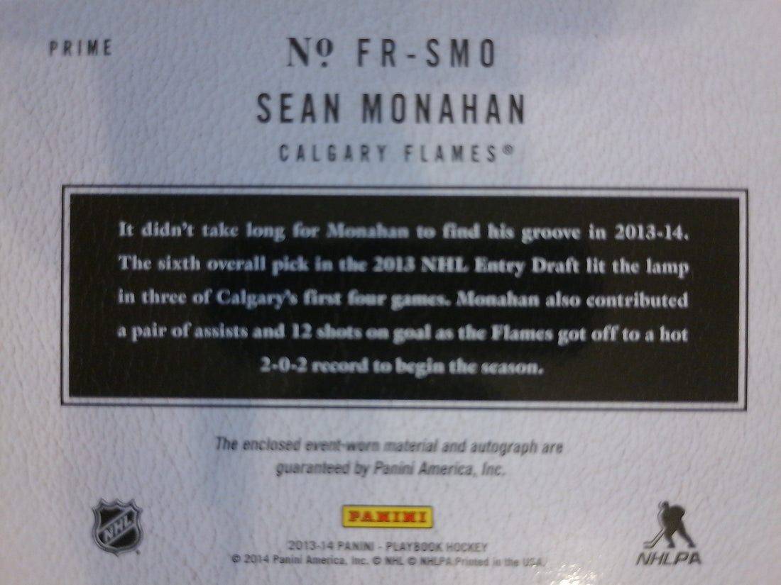 2013-14 Panini Playbook First Round Edition Prime 20/25 Sean Monahan FR-SMO RC