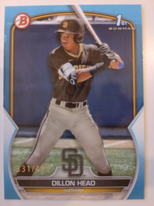 2023 Bowman Draft Picks Sky Blue 331/499 Dillon Head #BD-7