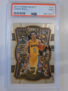 2017 Panini Select Lonzo Ball #161 RC PSA 9