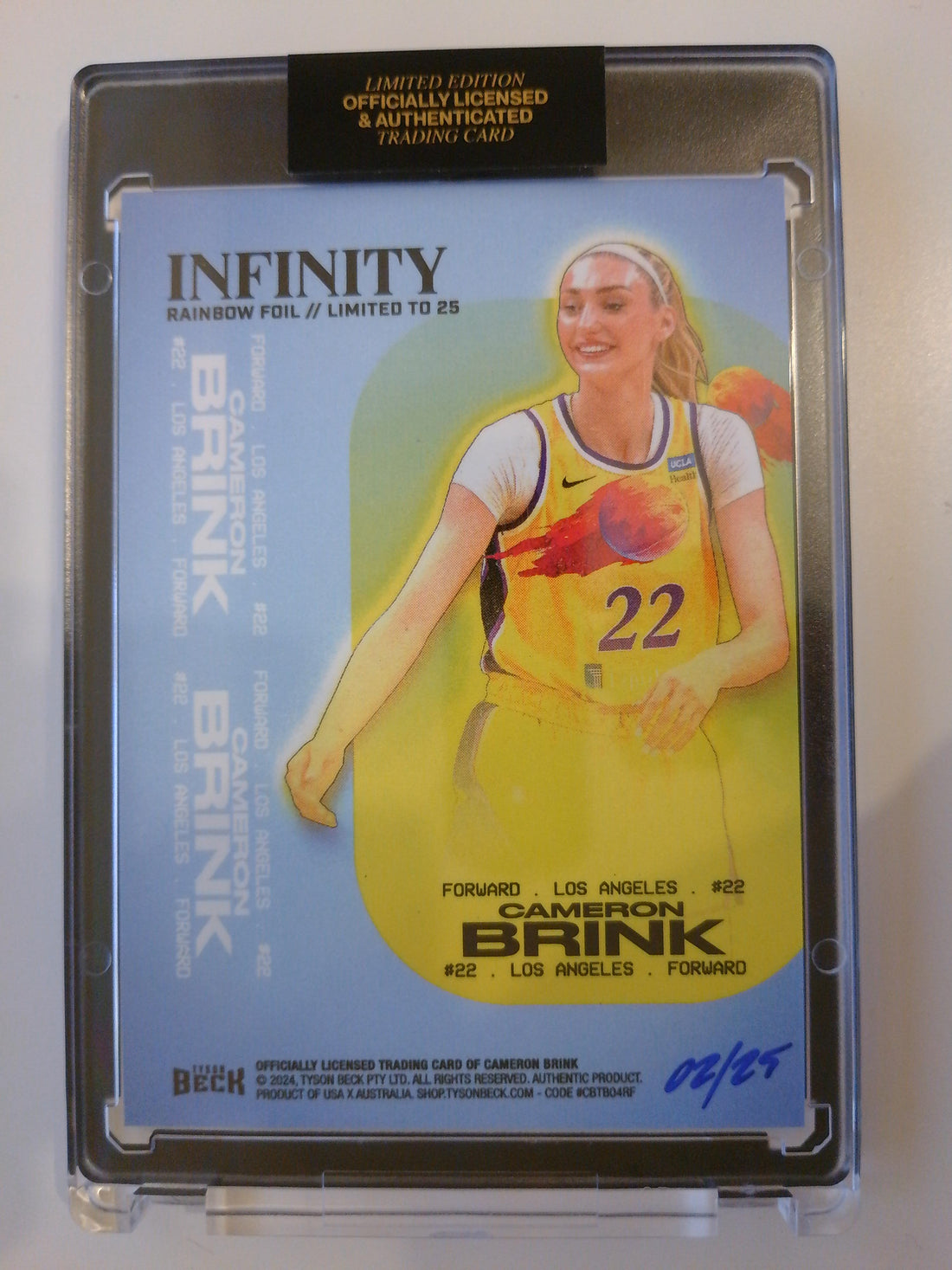 2024 Cameron Brink X Tyson Beck Infinity Rainbow Foil 02/25 Cameron Brink RC