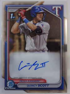 2024 Bowman Chrome Baseball Prospect Auto Quincy Scott #CPA-QS
