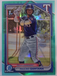 2024 Bowman Chrome Porspects Aqua Refractors 072/125 Paulino Santana #BCP-245