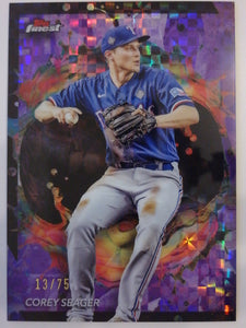 2024 Finest Purple Checkerboard Refractors 13/75 Corey Seager #231