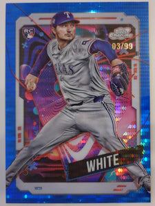2024 Topps Chrome Cosmic Blue Moon Refractors 03/99 Owen White #26