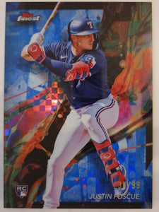 2024 Finest Blue Checkerboard Refractors 30/99 Justin Foscue #23 RC