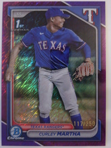 2024 Bowman Chrome Prospects Purple SHimmer Refractors 117/250 Curley Martha #BCP-168