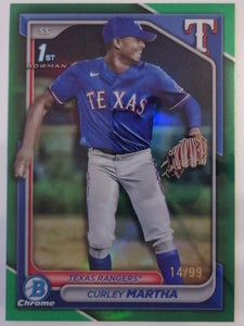 2024 Bowman Chrome Prospects Green Refractors 14/99 Curey Martha #BCP-168