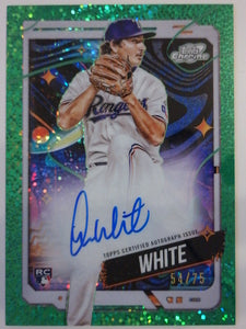 2024 Topps Chrome Cosmic Cosmic Chrome Autographs Green Space Dust Refractors 54/75 Owen White #CCA-OW RC