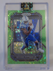 2022 Panini Prizm No Huddle Neon Green 5/5 Michael Pittman Jr. #123