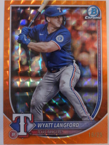 2025 Bowman Chrome Orange Geometric Refractor 16/25 Wyatt Langford #36