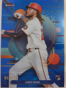 2025 Topps Finest Blue Refractor 032/150 James Wood #200 RC