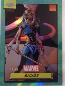 2024 Topps Chrome Marvel Green Refractor 47/99 Shuri #29