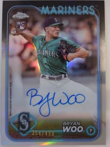 2024 Topps Chrome Rookie Autographs Refractor 354/499 Bryan Woo #RA-BWO RC
