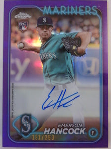 2024 Topps Chrome Rookie Autographs Purple Refractor 11/250 Emerson Hancock #RA-EH RC