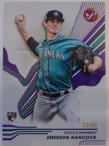 2024 Topps Pristine Pristine Purple Refractors 33/99 Emerson Hancock #218 RC