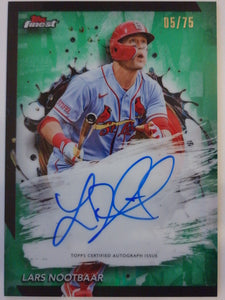 2024 Finest Finest Autographs Green Refractors 05/75 Lars Nootbaar #FA-LN
