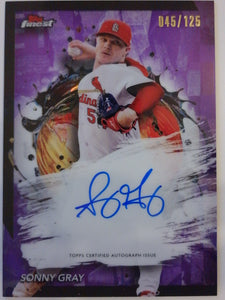 2024 Topps Finest Autographs Purple Refractors 045/125 Sonny Gray #FA-SG