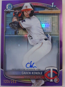 2025 Bowman Chrome Prospect Autographs Purple Refractor 123/250 Caden Kendle #CPA-CKE