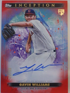 2024 Topps Inception Base Rookie and Emerging Star Autographs Red 33/50 Gavin Williams #BRES-GW RC