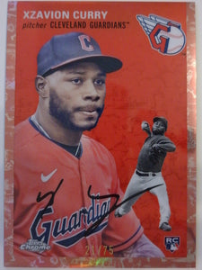 2023 Topps Chrome Platinum Anniversary Rose Gold Refractors 21/75 Xzavion Curry #32 RC