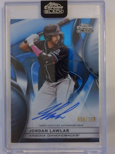 2025 Topps Chrome Black Autographs Blue Refractors 099/150 Jordan Lawlar #CBA-JLA