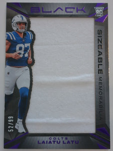 2024 Panini Black Sizeable Rookie Memorabilia Royal 52/99 Laiatu Latu #SR-LLU RC