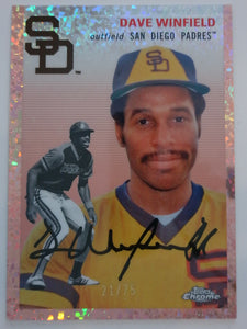 2023 Topps Chrome Platinum Anniversary Rose Gold Mini-Diamond Refractor 21/75 Dave Winfield #415