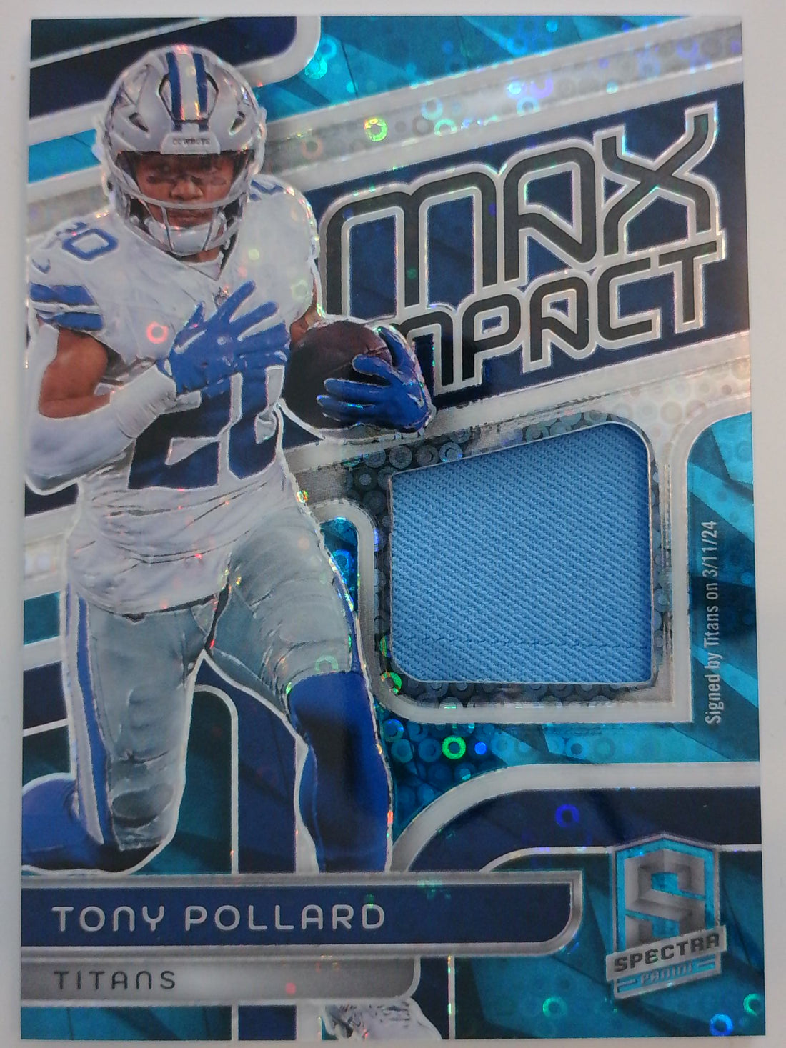 2024 Panini Spectra Max Impact Neon Blue 38/60 Tony Pollard #MI-TPD