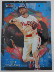 2024 Topps Finest Rare Blue Refractors 73/99 Trea Turner #260