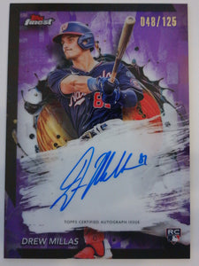 2024 Finest Finest Autographs Purple Refractors 048/125 Drew Millas #FA-DM RC