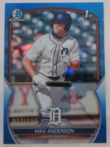 2023 Bowman Draft Chrome Blue Refractor 017/150 Max Anderson #BDC-144
