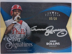 2024 Topps Five Star Five Star Silver Signature Autographs Blue 05/20 Jimmy Rollins #SS-JR
