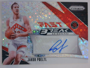 2024-25 Panini Prizm Fast Break Autographs Jakob Poeltl #FB-JKP