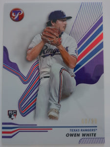 2024 Topps Pristine Purple Refractor 60/99 Owen White #203 RC
