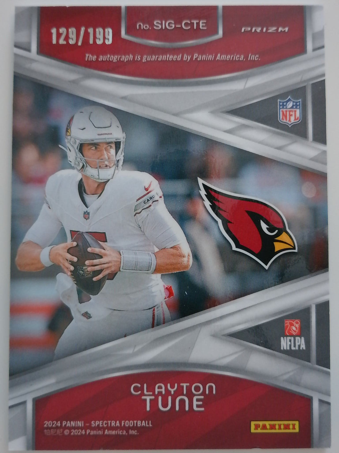 2024 Panini Spectra Signatures 129/199 Clayton Tune #SIG-CTE