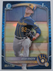 2025 Bowman Chrome Prospects Blue Refractor 057/150 Josh Knoth #BCP-136