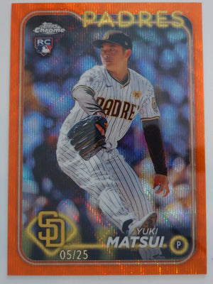 2024 Topps Chrome Orange Wave Refractors 05/25 Yuki Matsui #116 RC