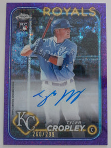 2024 Topps Chrome Rookie Autographs Purple Speckle Refractor 260/299 Tyler Cropley #RA-TC RC