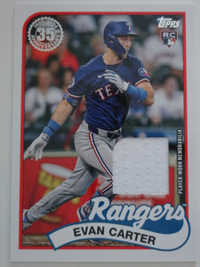 2024 Topps Update Series 1989 Topps Baseball Relics Evan Carter #89RU-EC RC