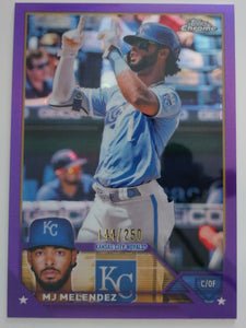 2023 Topps Chrome Purple Refractor 144/250 MJ Melendez #151