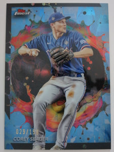 2024 Topps Finest Rare Sky Blue Refractors 029/150 Corey Seager #231