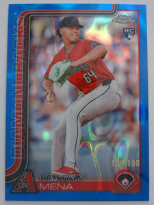 2025 Topps Chrome Blue Wave Refractors 139/150 Cristian Mena #102 RC