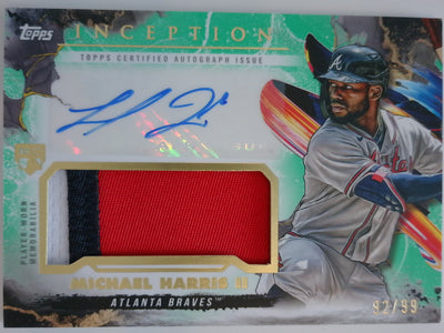 2023 Topps Inception Autograph Patch Green 92/99 Michael Harris II #IAP-MH RC