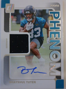2025 Donruss Rookie Phenom Jersey Autographs 68/99 Bhayshul Tuten #PJA-BTN