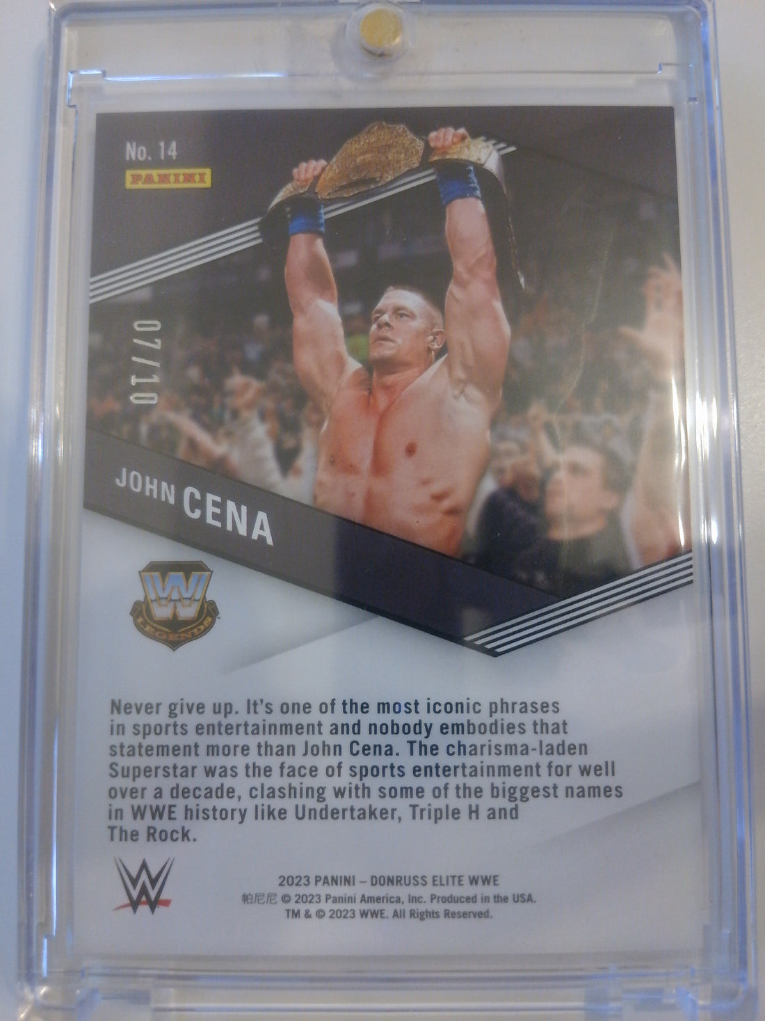 2023 Donruss Elite WWE Spellbound Gold 07/10 John Cena #14