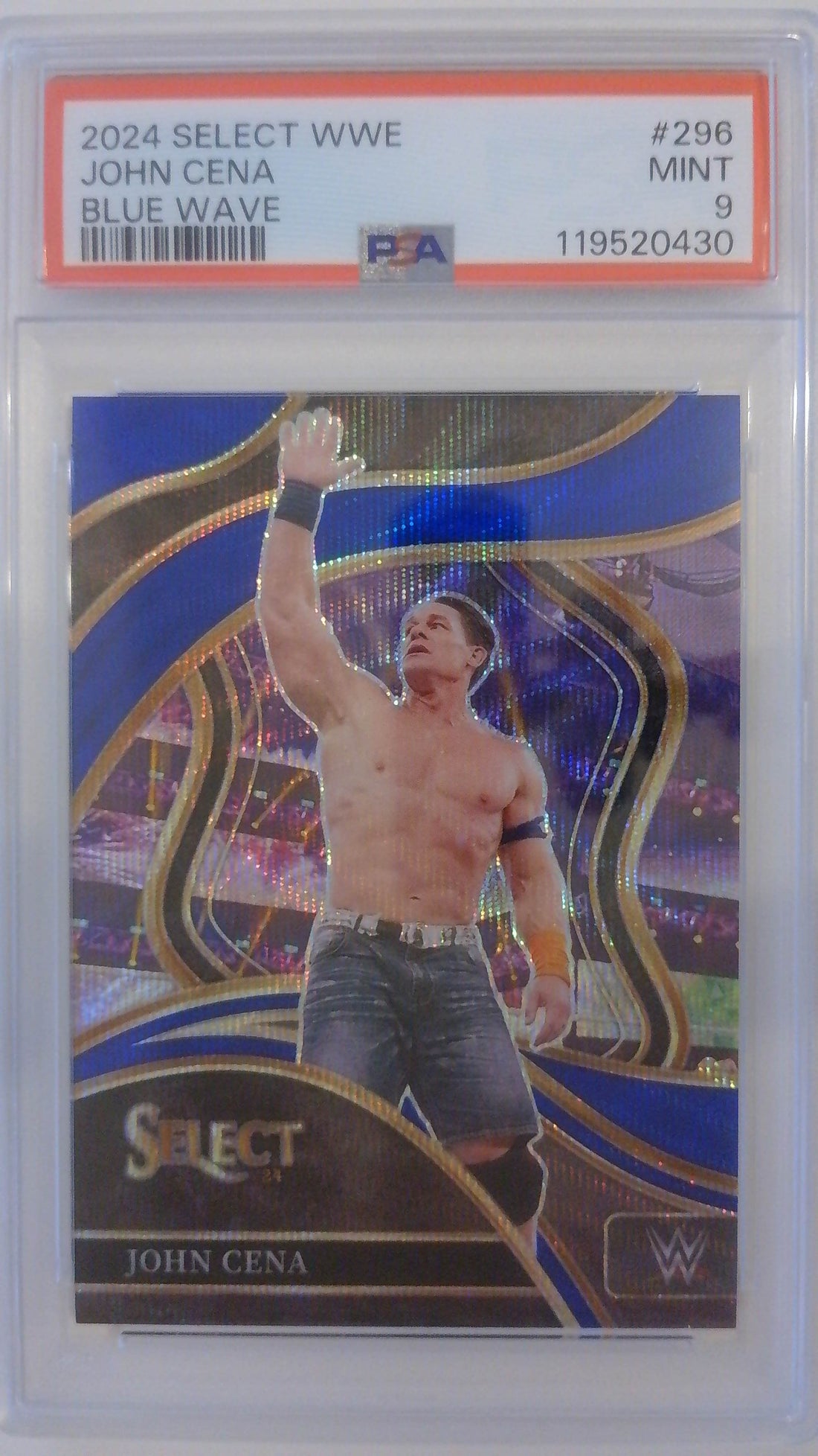 2024 Select WWE Blue Wave 32/49 John Cena #296 PSA 9