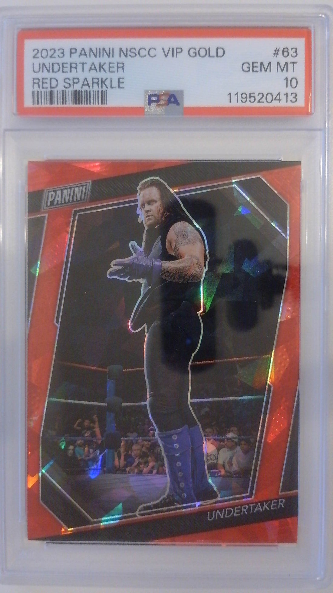 2023 Panini NSCC VIP GOLD Red Sparkle 030/199 Undertaker #63 PSA 10
