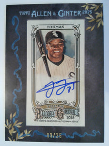 2025 Topps Allen & Ginter Framed Mini Autographs Black Framed 09/25 Frank Thomas #MA-FTH