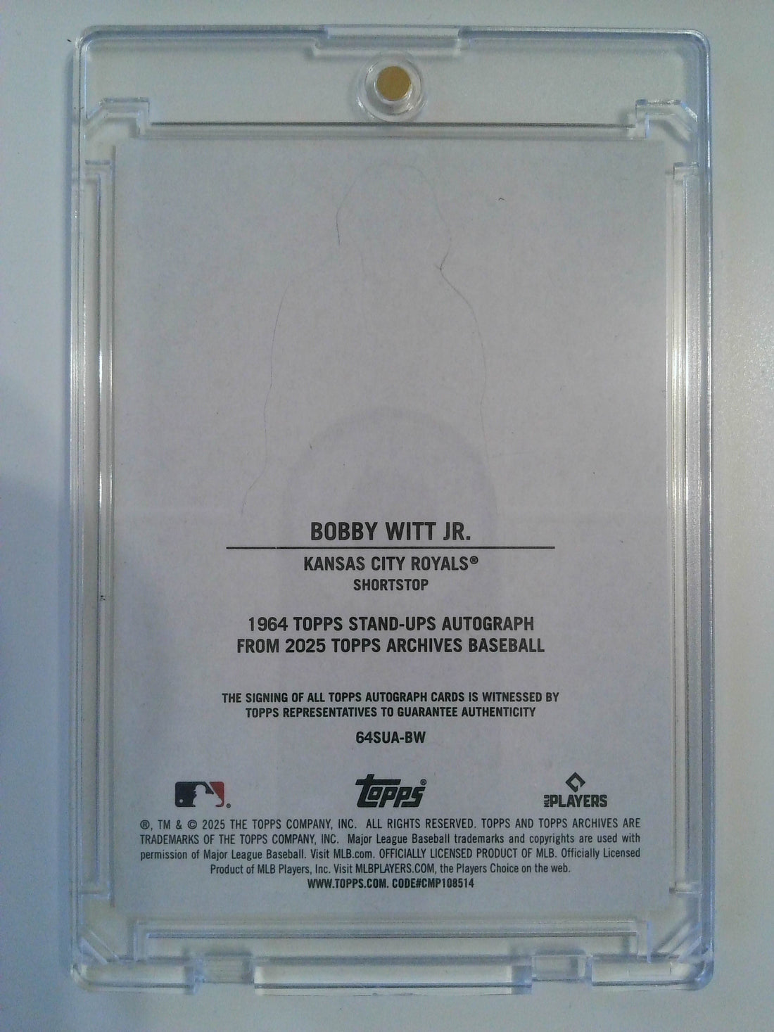 2025 Topps Archives 1964 Topps Stand-Ups Autographs Bobby Witt Jr. #64SUA-BW